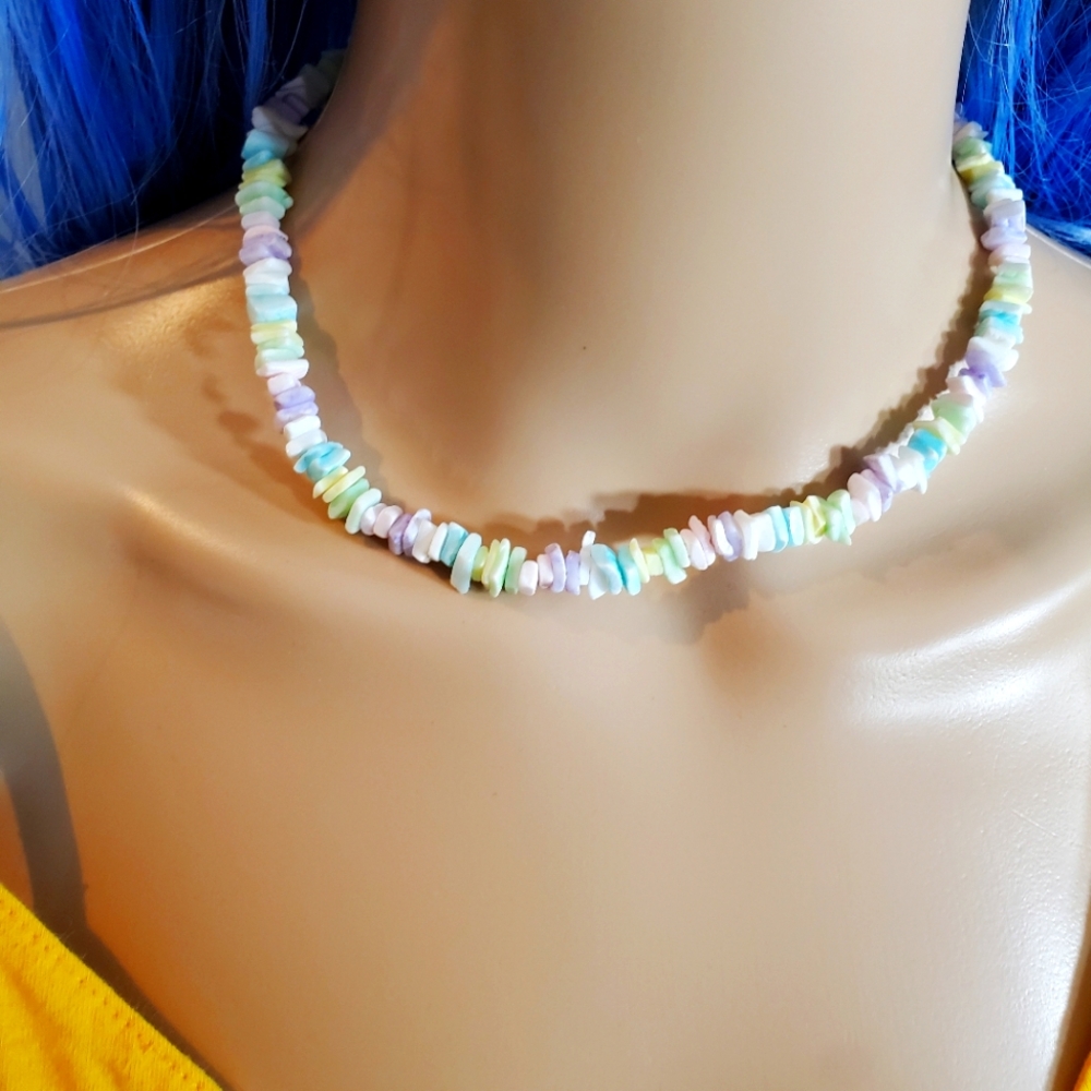 Pastel Colorful Puka Shell Necklace